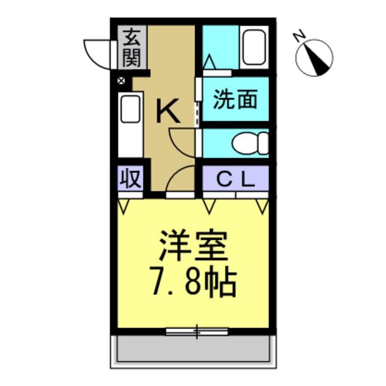 CASABIANCA II(1K/2階)の間取り写真