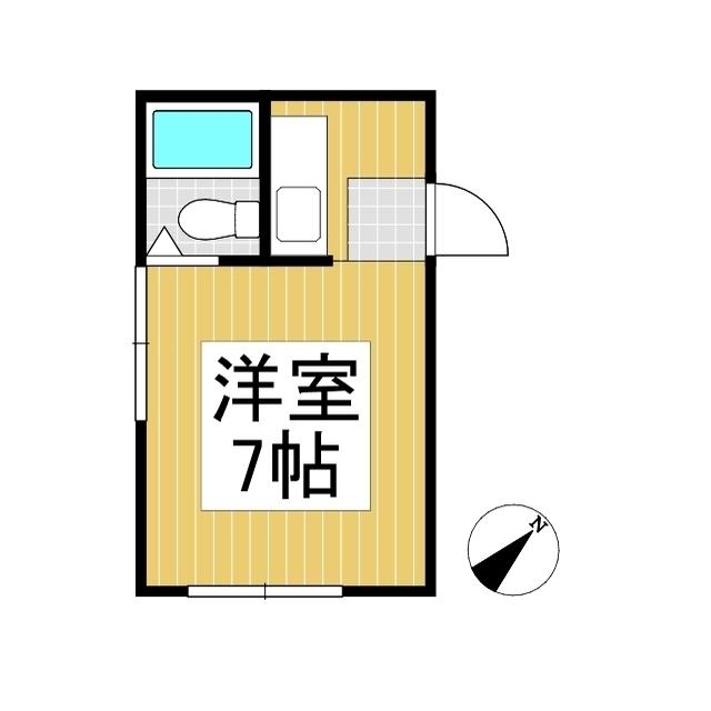 コーポ鷹匠(ワンルーム/3階)の間取り写真