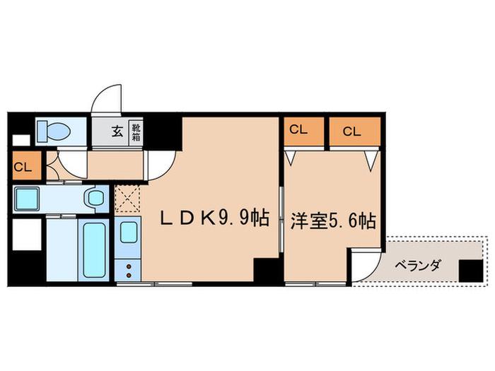 CHOCOLATE(1LDK/4階)の間取り写真