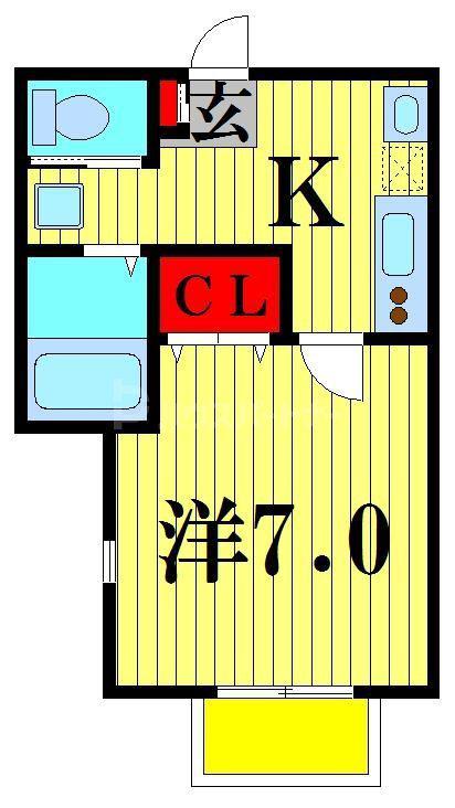 スミール市川(1K/2階)の間取り写真