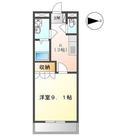 エスポアール(1K/2階)の間取り写真