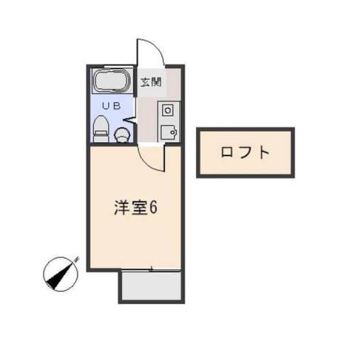 城前ハイツ B(1K/2階)の間取り写真