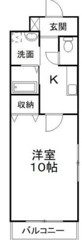フォレストリバー(1K/4階)の間取り写真