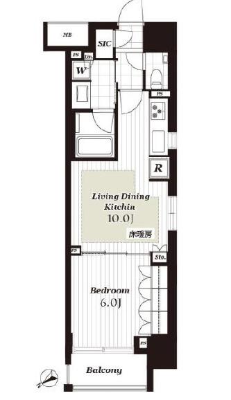 オープンレジデンシア日本橋横山町(1LDK/9階)の間取り写真