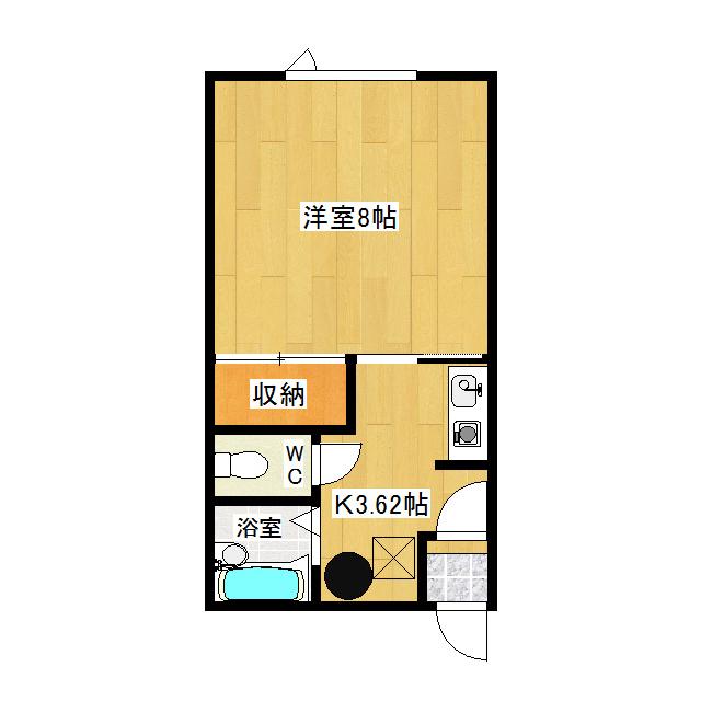 北村マンション(1K/2階)の間取り写真