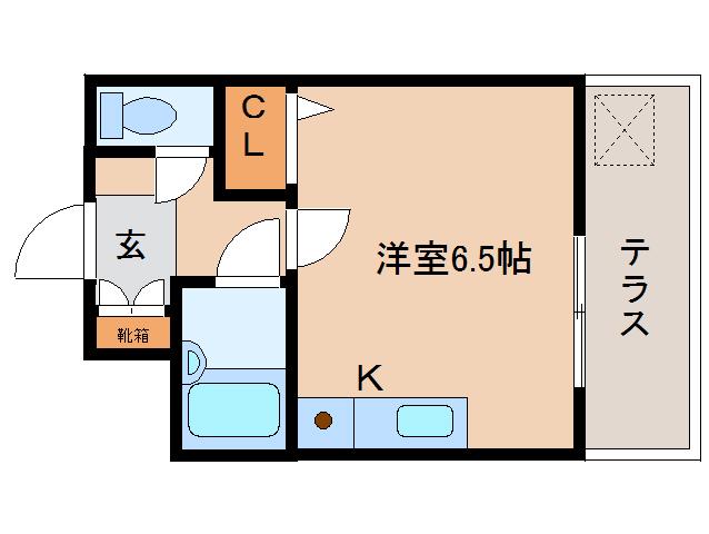 コーポ梅喜(1K/1階)の間取り写真