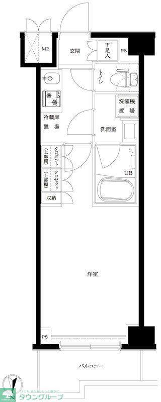 ルーブル川崎中丸子参番館(1K/5階)の間取り写真