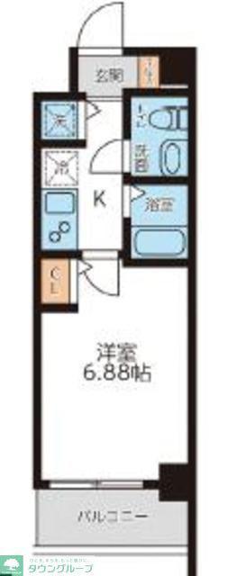 メゾン西馬込(1K/4階)の間取り写真