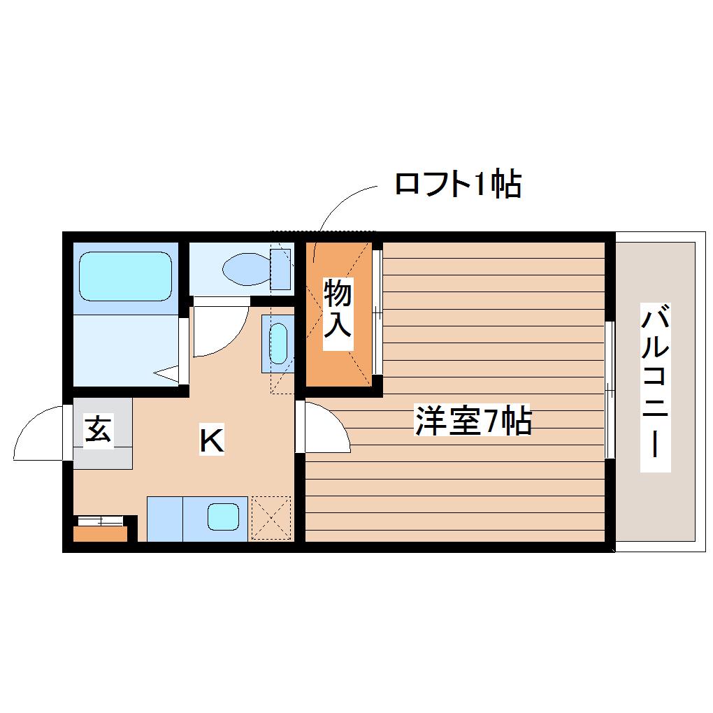 セントラルハイツ(1K/1階)の間取り写真