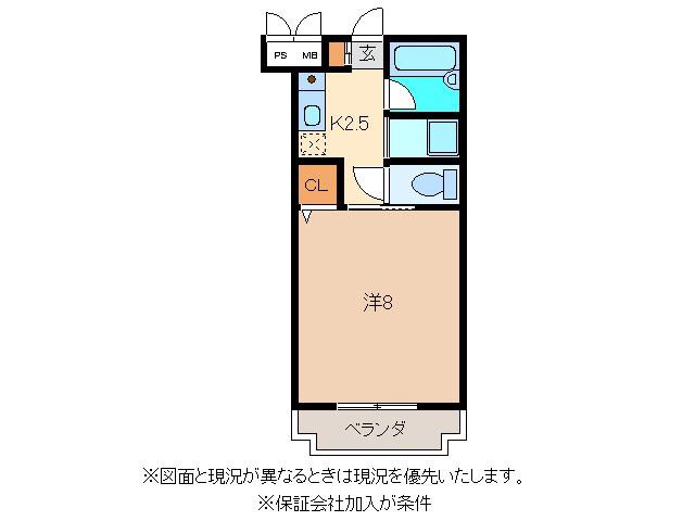 アメニティM(1K/3階)の間取り写真