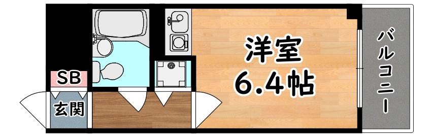 藤和シティホームズ灘(ワンルーム/4階)の間取り写真