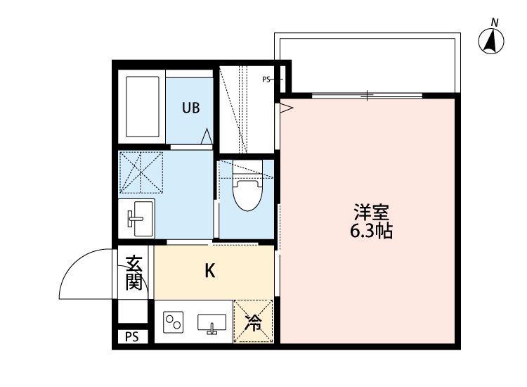 ROBOT HOME 北浦和(1K/1階)の間取り写真