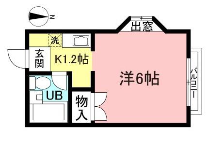 クレセントハウス(1K/1階)の間取り写真