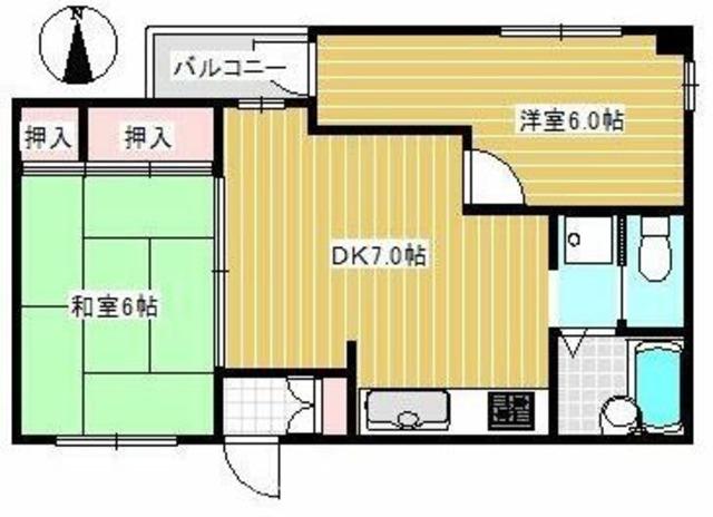 フォーベストパーク(2DK/1階)の間取り写真