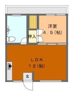 クオリティハイム朝(1LDK/2階)の間取り写真