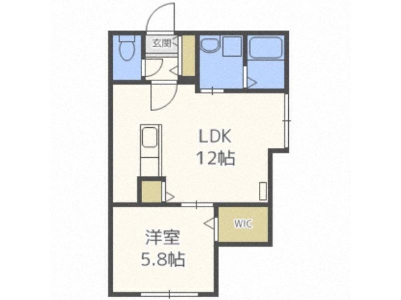 アルファー美園(1LDK/1階)の間取り写真