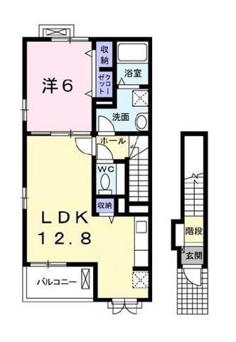 セレーノ・カーサ(1LDK/2階)の間取り写真