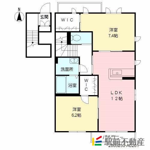 シャーメゾン新小路(2LDK/2階)の間取り写真