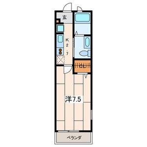 ミレーヌ仲町台(1K/2階)の間取り写真