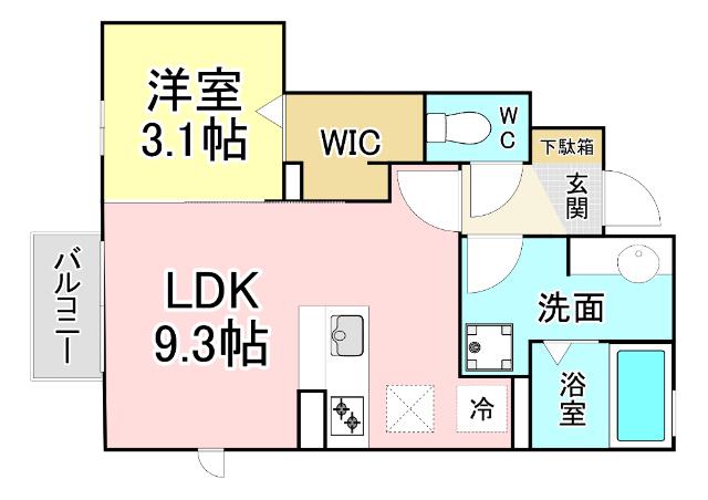 D-ROOM泉台B棟(1LDK/1階)の間取り写真