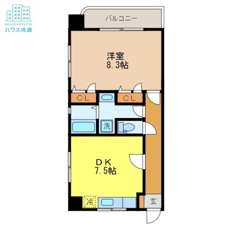 サンロイヤルI(1DK/7階)の間取り写真