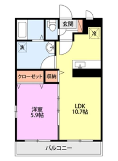 プレム東雲(1LDK/1階)の間取り写真