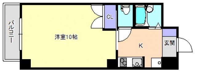 マンション雄創(1K/3階)の間取り写真