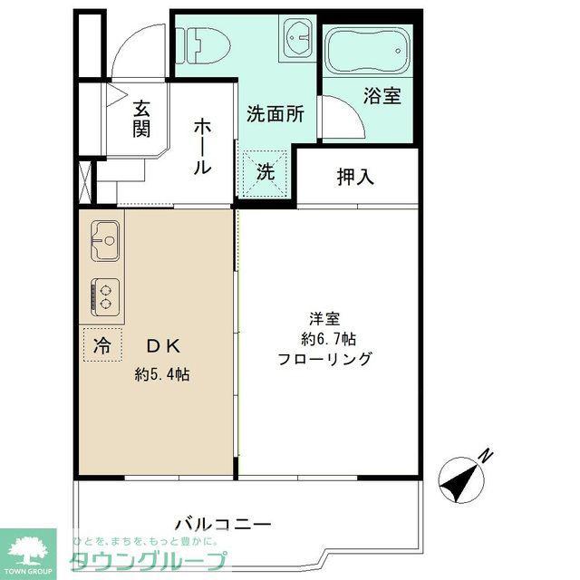 OPAL上野毛(1DK/3階)の間取り写真
