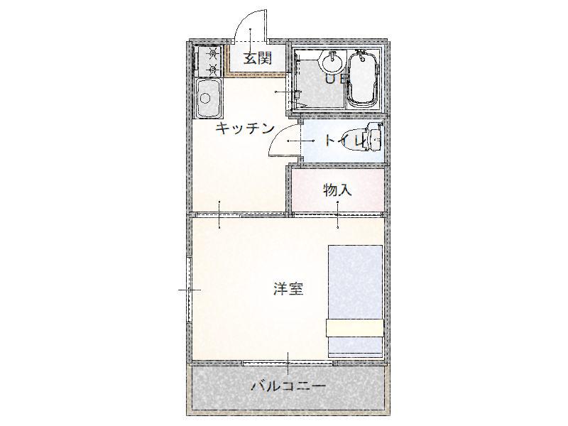 エトウハイム(1DK/2階)の間取り写真