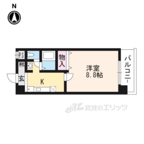 ハウスセゾン四条通(1K/16階)の間取り写真