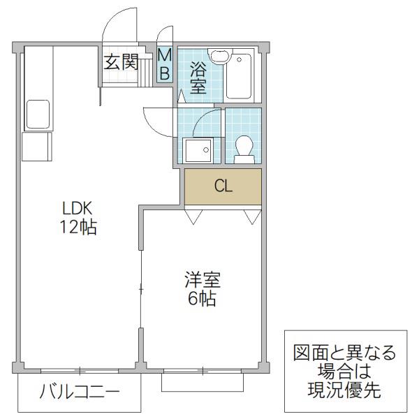 エルディムQ(1LDK/2階)の間取り写真