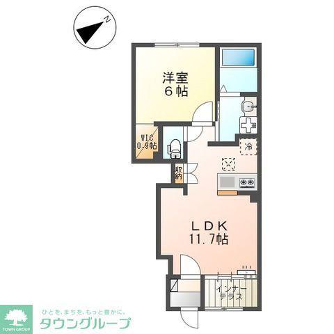 スカイセレーネ(1LDK/1階)の間取り写真