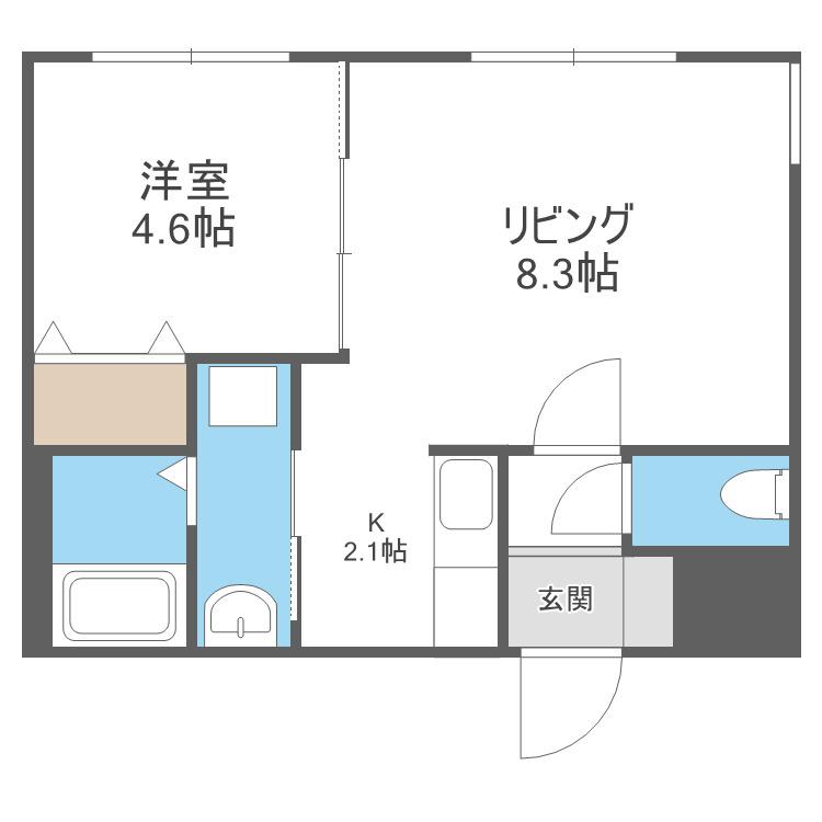 ボナールカノンN43(1LDK/1階)の間取り写真