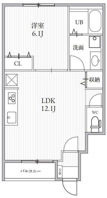 T′S CUORE野方(1LDK/1階)の間取り写真
