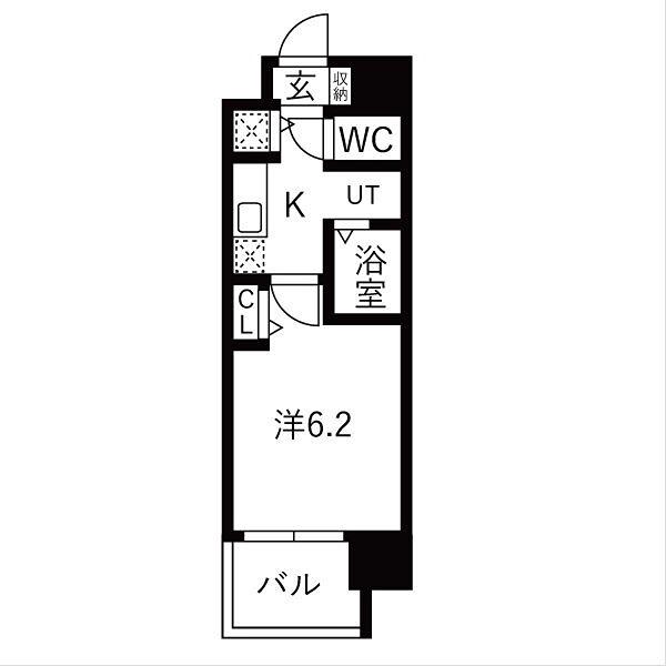 ララプレイス新大阪シエスタ(1K/7階)の間取り写真