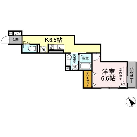 コンフォート新治(1K/3階)の間取り写真