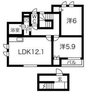 DELIGHT(2LDK/2階)の間取り写真