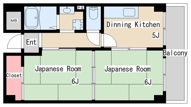 シャロン鷹取東(2DK/3階)の間取り写真