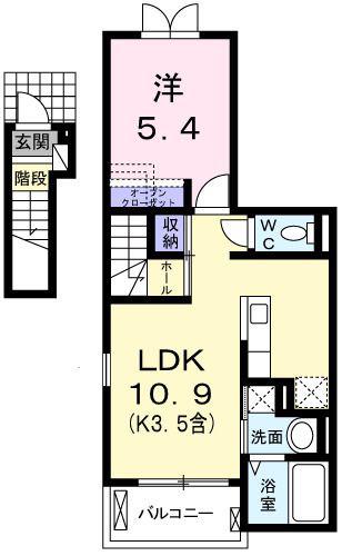 カーサ セレノ(1LDK/2階)の間取り写真