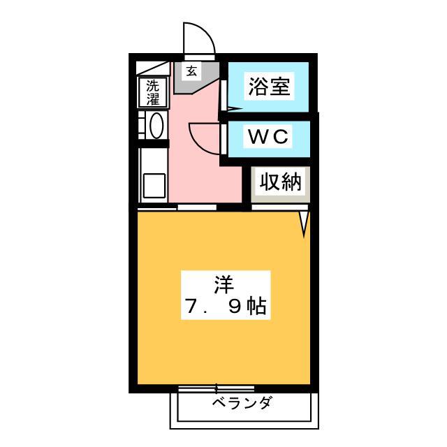 アルモア長島(1K/1階)の間取り写真