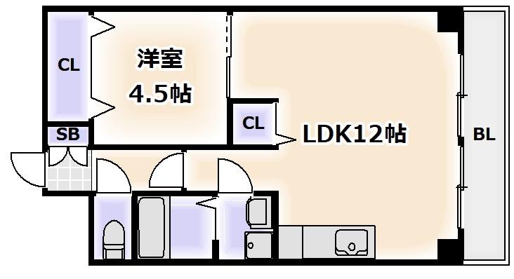 タメキマンションIII(1LDK/6階)の間取り写真