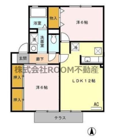 ウィルコート志比田(2LDK/2階)の間取り写真