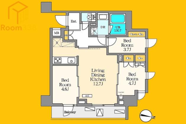 NOGATA RESIDENCE(3LDK/2階)の間取り写真