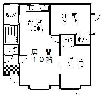 ひまわりハイツ(2LDK/1階)の間取り写真