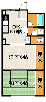 メゾンヒロ(2DK/3階)の間取り写真
