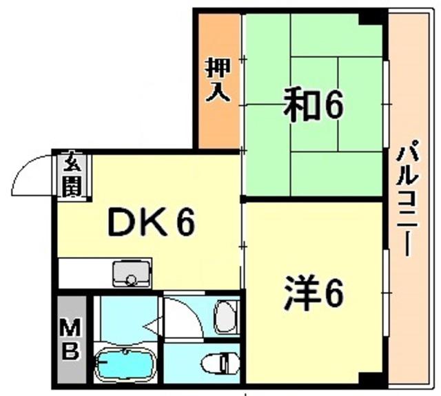 パークホーム王子(2DK/3階)の間取り写真