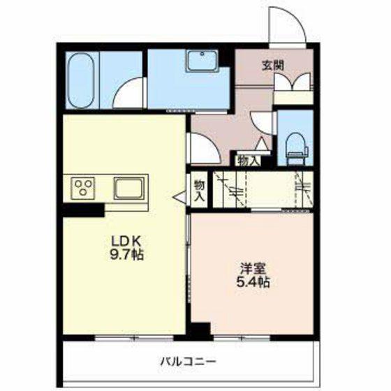 アンビシア南掛尾(1LDK/3階)の間取り写真