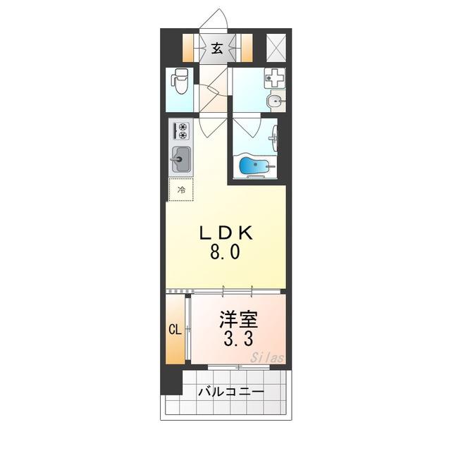 スプランディッドあびこ駅前DUE(1LDK/5階)の間取り写真