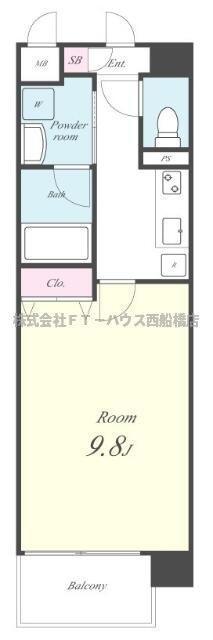 メルシー(1K/2階)の間取り写真