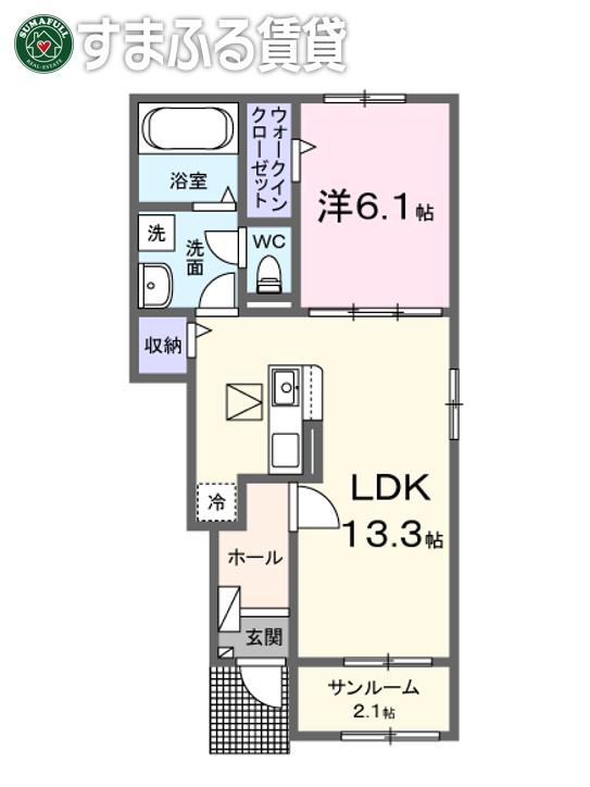 サニ-ハイム(1LDK/1階)の間取り写真